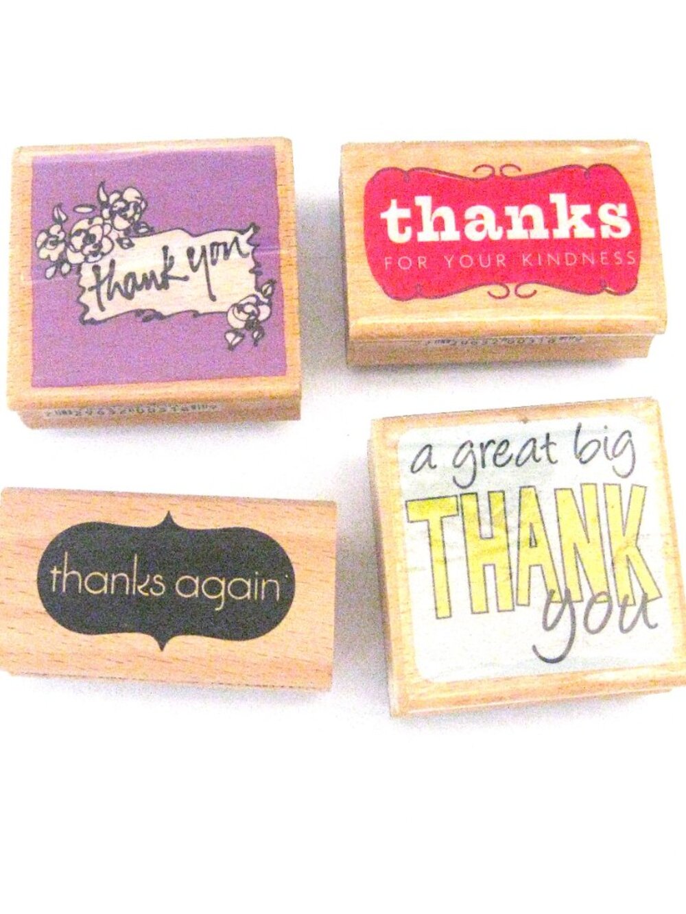 Thank You  Wood Block Stamps  - Set/4